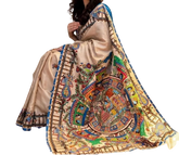 Tussar Desi Hand Madhubani Painting Saree